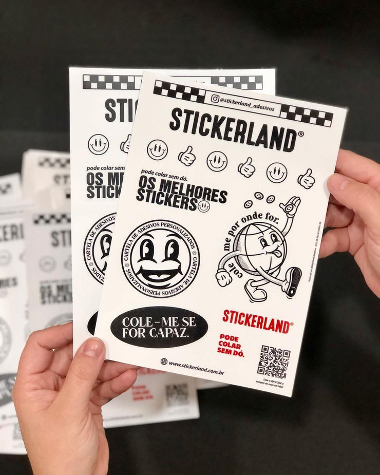 Cartela de adesivos personalizados - tamanho A5 – Stickerland Adesivos
