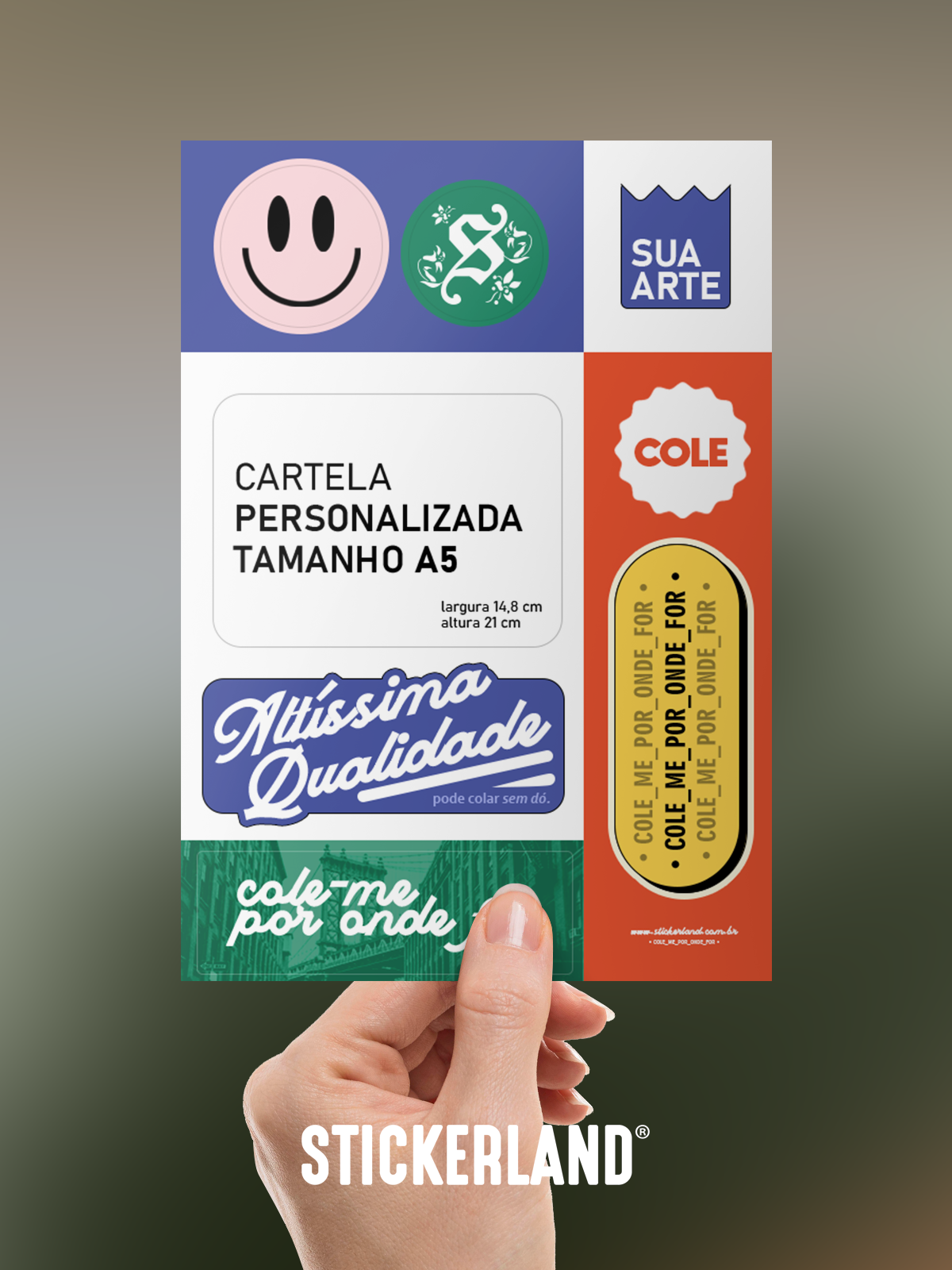 Cartela de adesivos personalizados - tamanho A5 – Stickerland Adesivos