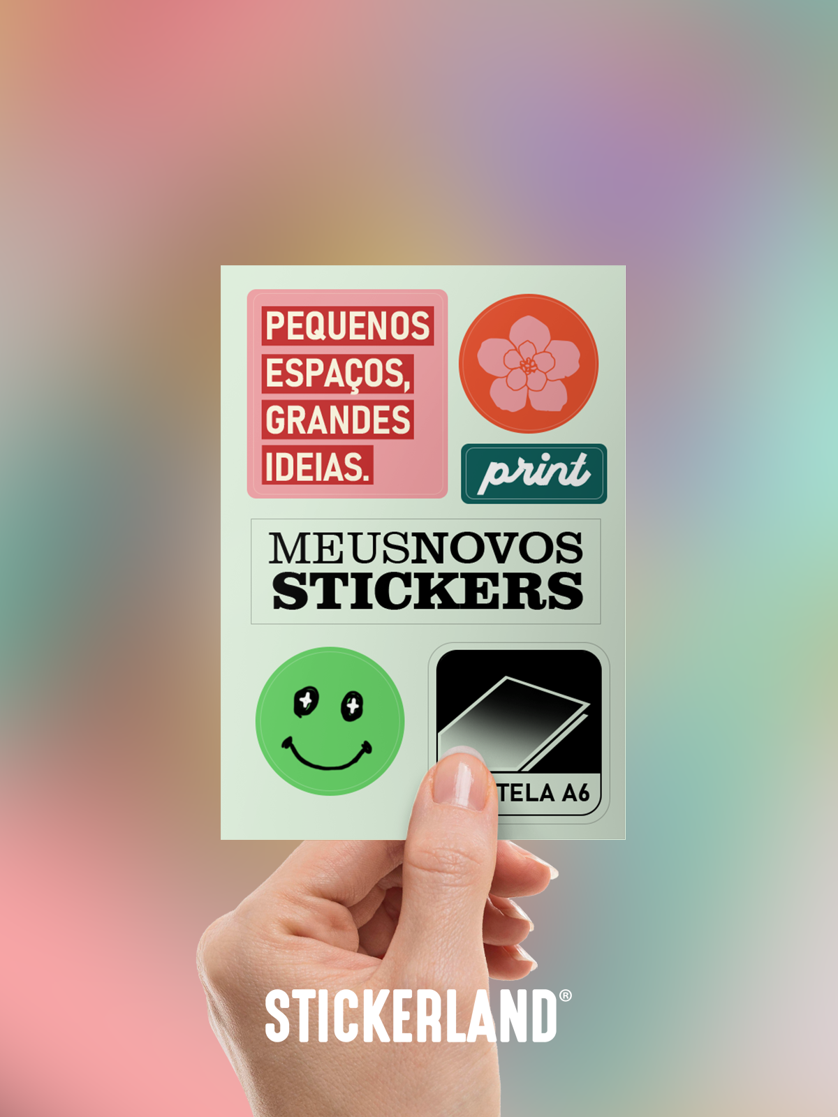 Cartela de adesivos personalizados - tamanho A6 – Stickerland Adesivos